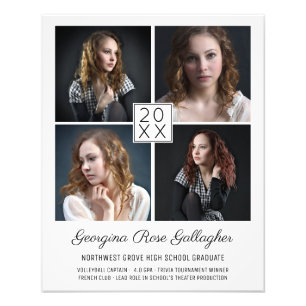 Graduation Keepsake Modern Photo Collage Classic Print