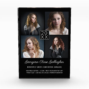 Graduation Keepsake Modern Photo Collage Classy Bk Block