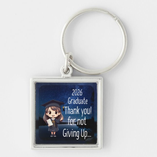 Graduation Keychain Greeting for Girls (Front)