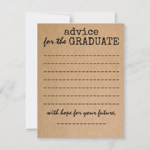 Graduation Kraft Advice Card