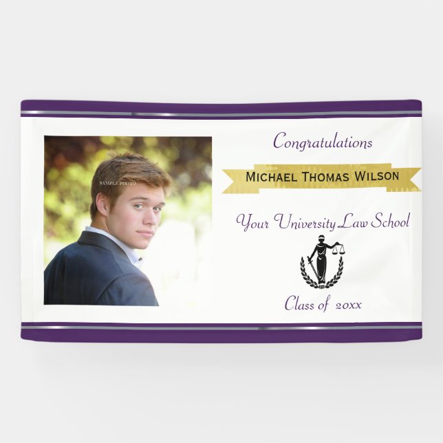 Graduation, Law School, Custom Photo, Banner (Horizontal)