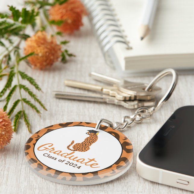 Graduation Leopard Acrylic Keychain (Front Right)