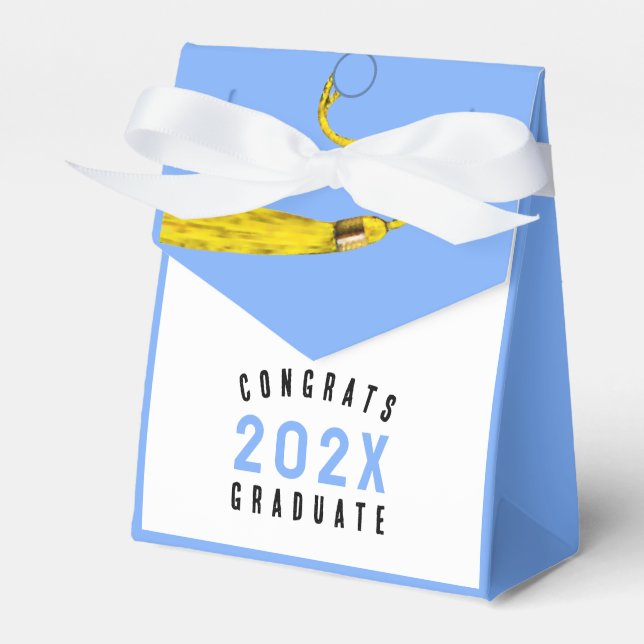Graduation Light Blue Favor Box (Front Side)