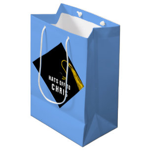 Graduation Light-blue Medium Gift Bag