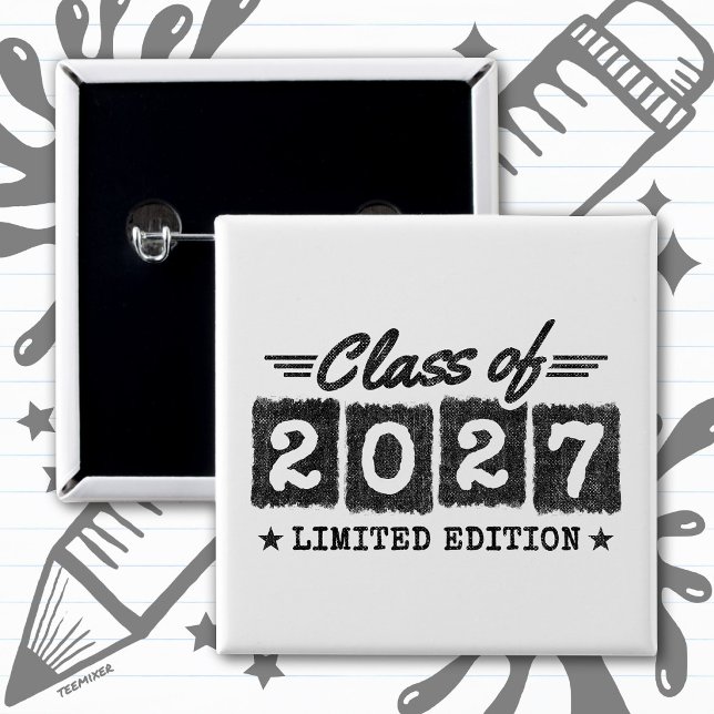 Graduation Limited Edition Senior Class of 2027 2 Inch Square Button (Creator Uploaded)