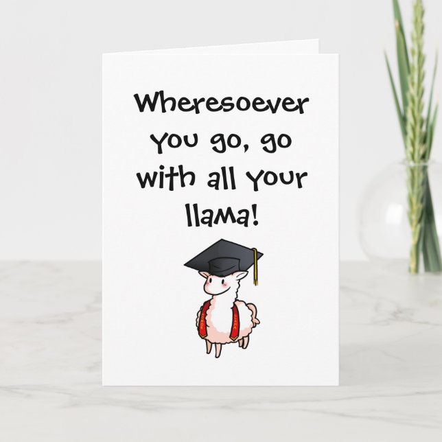 Graduation Llama Card (Front)