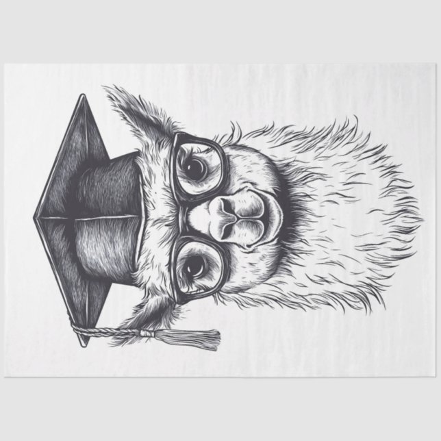 Graduation Llama Tissue Paper (Front)