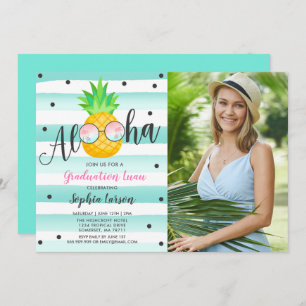 Graduation Luau Party Invitation Ananas Grad