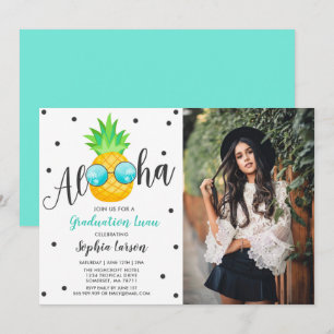 Graduation Luau Party Invitation Pineapple Grad