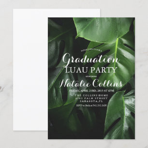 Graduation Luau Tropical Palm Leaf Invitation