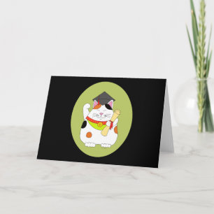 Graduation Maneki Neko Card