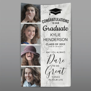 Graduation Marble Photo 2025 Class Year Banner