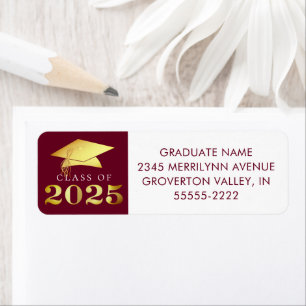 Graduation Maroon Elegant Gold Foil Classe de 2023