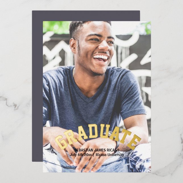 Graduation Masculine Modern Personalized (Front/Back)