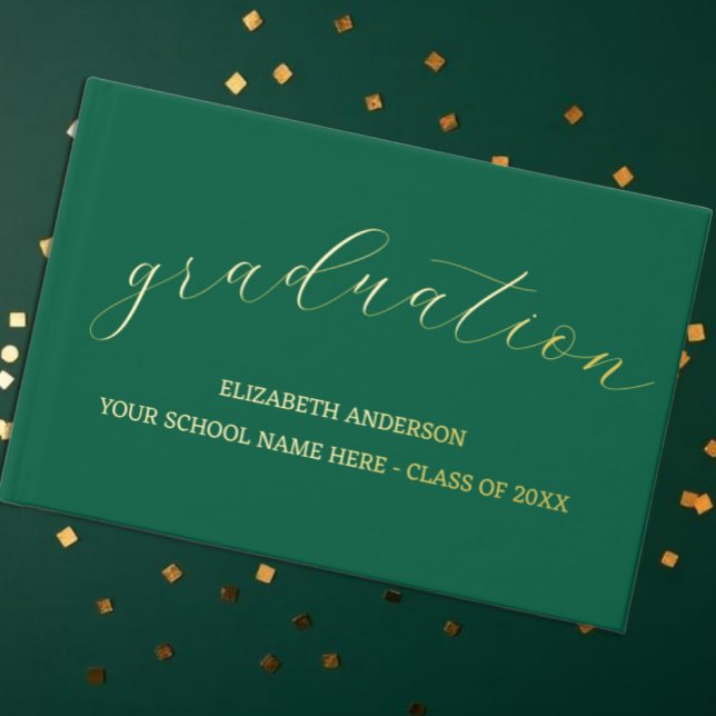 Graduation Minimalist Green Guest Book (Creator Uploaded)