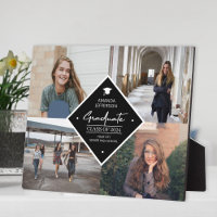 Graduation modern elegant script 4 photo collage p