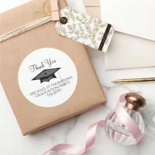 Graduation Modern Elegant Script Typography Classic Round Sticker