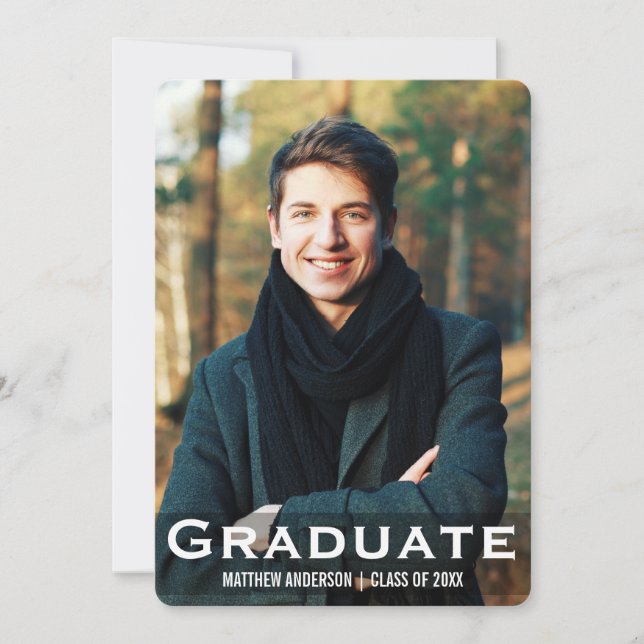 Graduation Modern Photo Card L W R (Front)