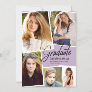 Graduation Modern Photo Collage Party Announcement