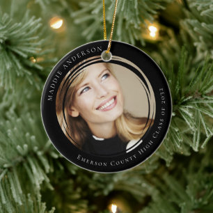 Graduation Modern Photo Keepsake Ceramic Ornament
