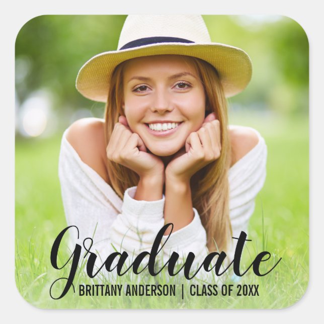 Graduation Modern Photo Nom Sticker (Devant)