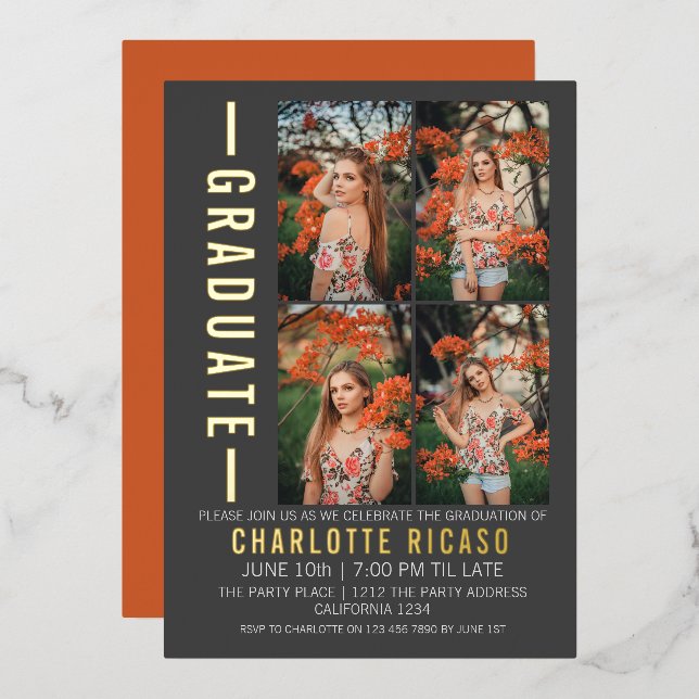 Graduation Modern Photo Template Personalized (Front/Back)