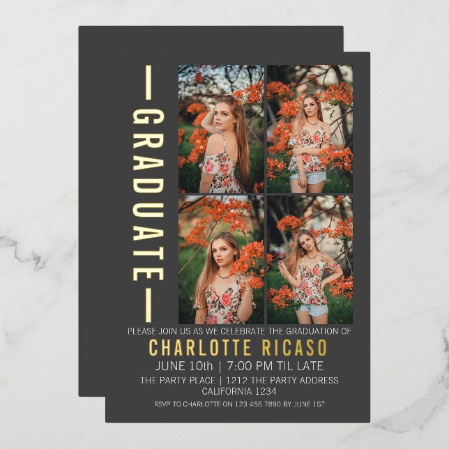 Graduation Modern Photo Template Personalized (Front/Back)