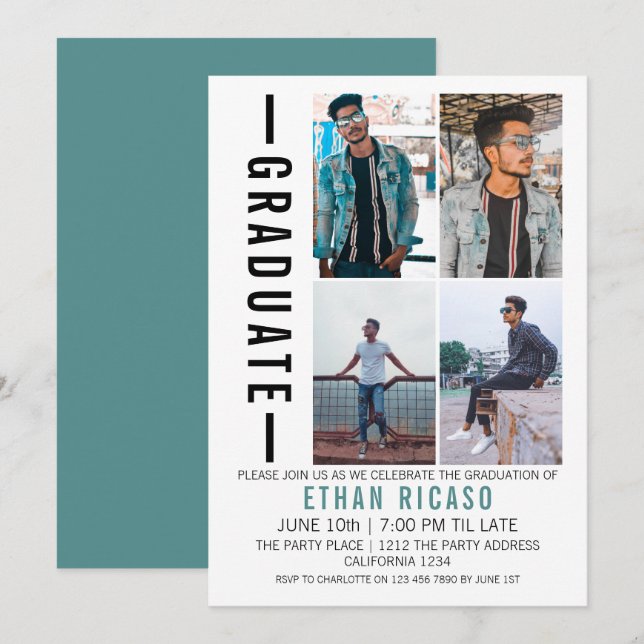 Graduation Modern Photo Template Personalized (Front/Back)