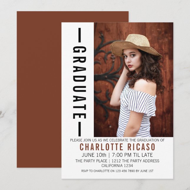 Graduation Modern Photo Template Personalized (Front/Back)