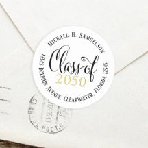 Graduation Modern Script Classic Gold Black