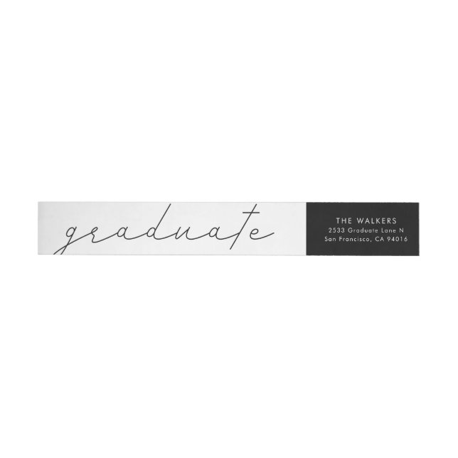 Graduation Modern Script Graduate Return Address Wrap Around Label (Individual)