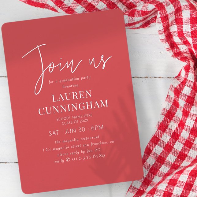 Graduation Modern Simple Minimalist Chic Invitation (Creator Uploaded)