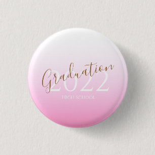 Graduation modern trendy personalized photo invita 1 inch round button