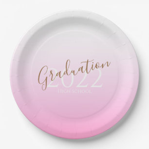 Graduation modern trendy personalized photo invita paper plate