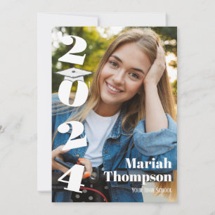 Graduation Modern Typography Photo Class Of 2023 Invitation