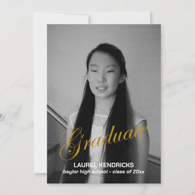 Graduation moderne Deux photos - Faire-part (Devant)