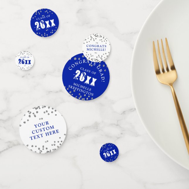 Graduation moderne Royal Blue Confetti Année de cl (Groupe)