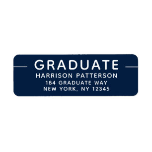 Graduation Moderne Script Bleu Blanc