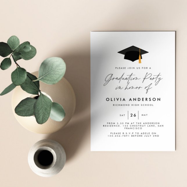 graduation moderne simple élégant invitation de pa (Créateur téléchargé)