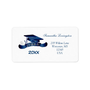 Graduation Mortar cap Label