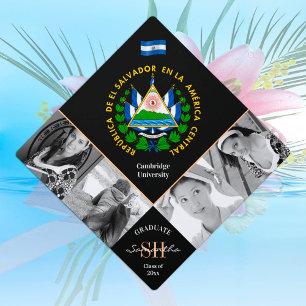 Graduation multi photo & El Salvador elegant Graduation Cap Topper