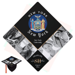 Graduation multi photo hat, elegant, New York Cap Topper