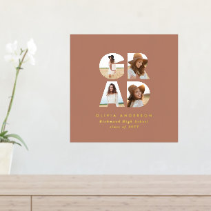 Graduation multi photo modern simple elegant foil prints