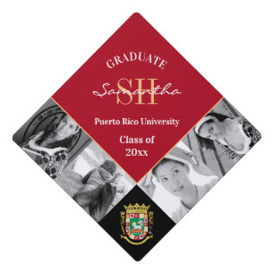 Graduation multi photo & Puerto Rico elegant Cap Topper