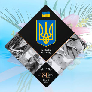 Graduation multi photo & Ukraine elegant Graduation Cap Topper
