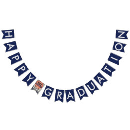 Graduation NAME Basketball Navy Blue Bunting Flags
