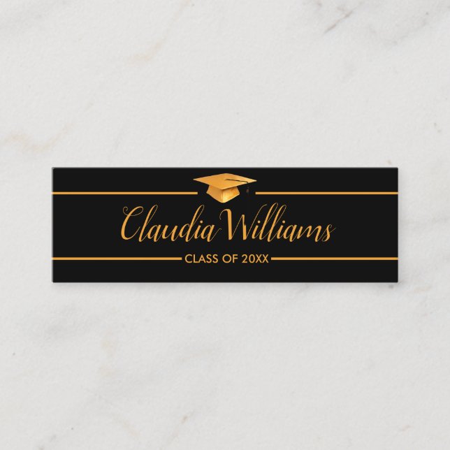 Graduation Name Card - Elegant Classic Insert Card (Front)