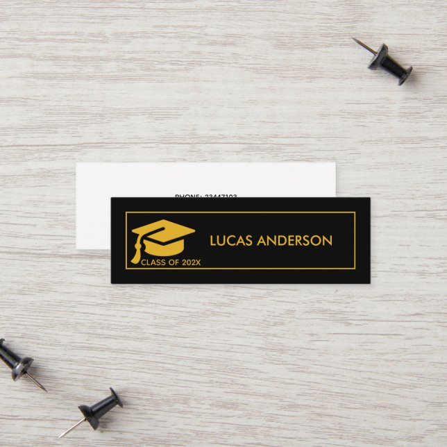 Graduation Name Card - Elegant Classic Insert Card (Front/Back In Situ)