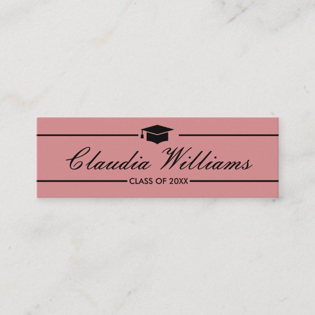 Graduation Name Card - Elegant Classic Insert Card (Front)