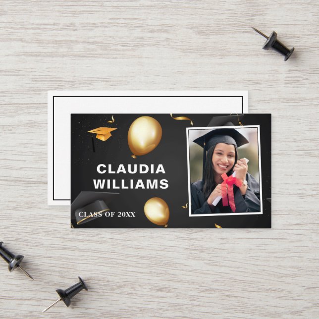 Graduation Name Card - Elegant  Insert Card (Front/Back In Situ)